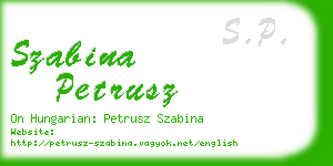 szabina petrusz business card